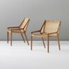Paple Teak and Rattan Lounge Chair