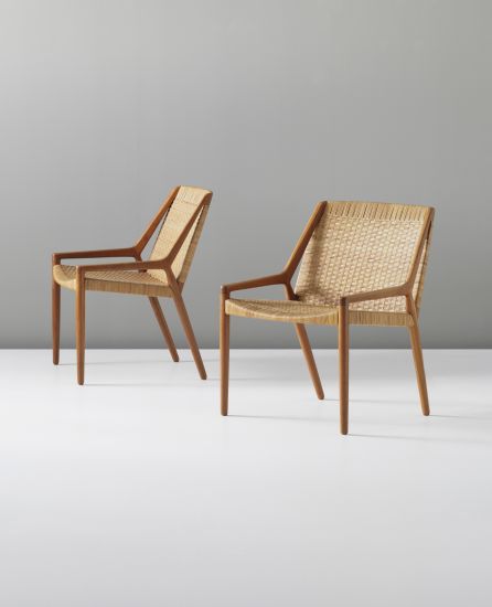 Paple Teak and Rattan Lounge Chair